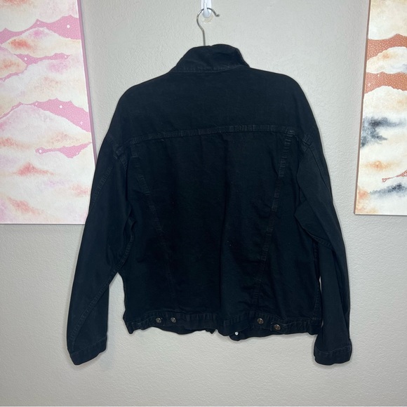 Armani Exchange Unisex Size XL Black Denim Jean Cotton Jacket - Picture 3 of 8